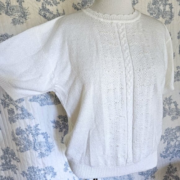 Vintage Sweaters - Size L to XL Vintage 1990s Barbra Sue Beaded Sweater